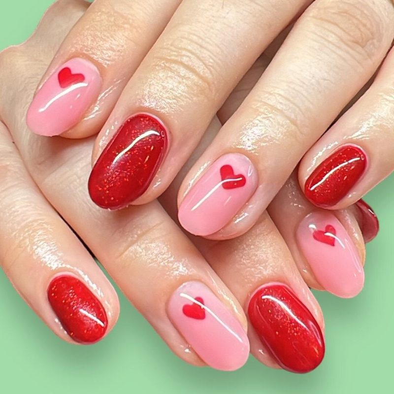 Classy Short Valentines Day Nail Ideas For