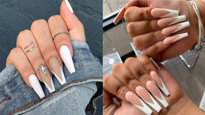 Elegant French Tip Coffin Nails You Need To See