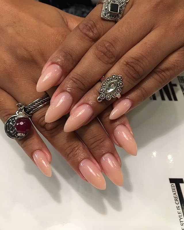 Ballerina Pink Mountain Peak Nails with Shine