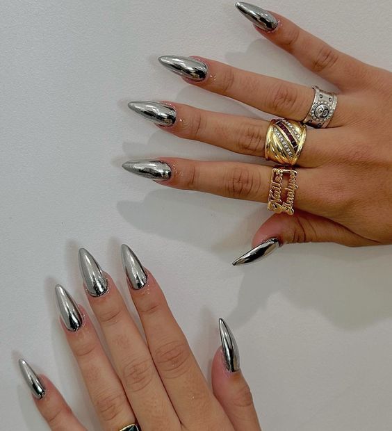 Radiant Reflections: 51+ Stunning Silver Nail Designs for a Sparkling Touch - Life IGYO