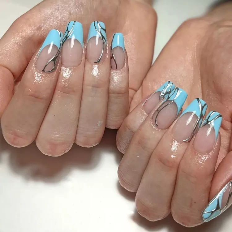 Captivating Serenity: 15 Elegant Blue French Tip Nail Concepts to Embrace - Life IGYO