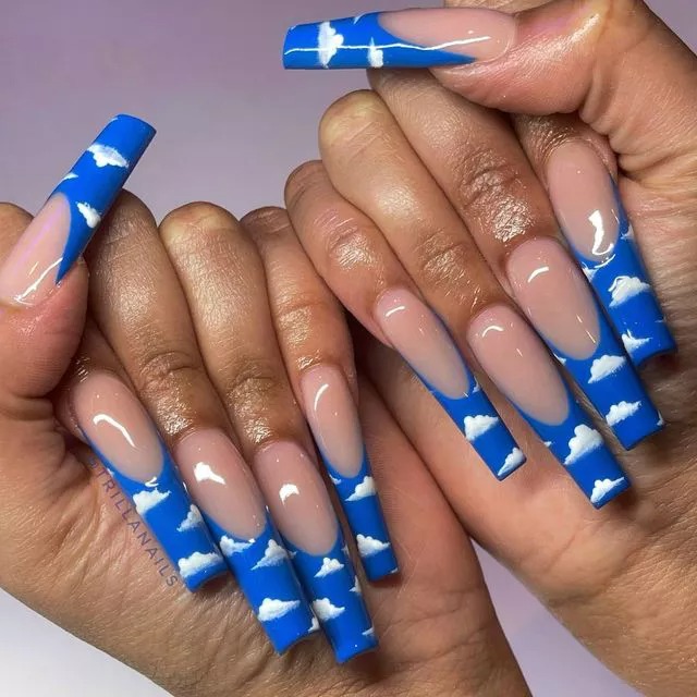 Captivating Serenity: 15 Elegant Blue French Tip Nail Concepts to Embrace - Life IGYO