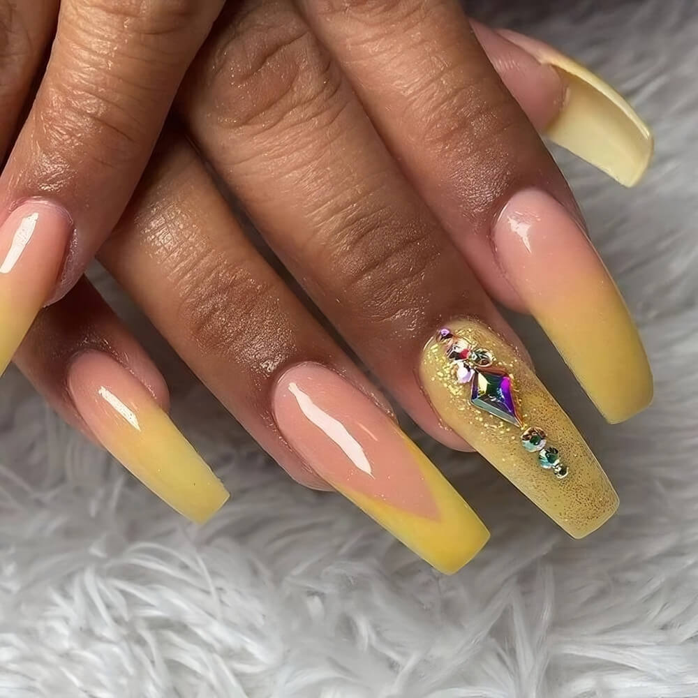 40 Stunning Yellow Acrylic Nails To Shine All Year Long