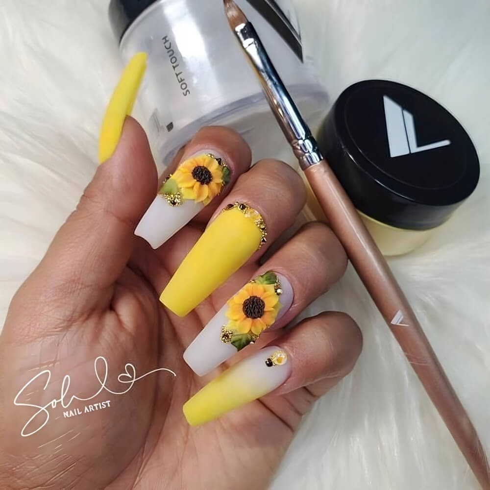 40 Stunning Yellow Acrylic Nails To Shine All Year Long