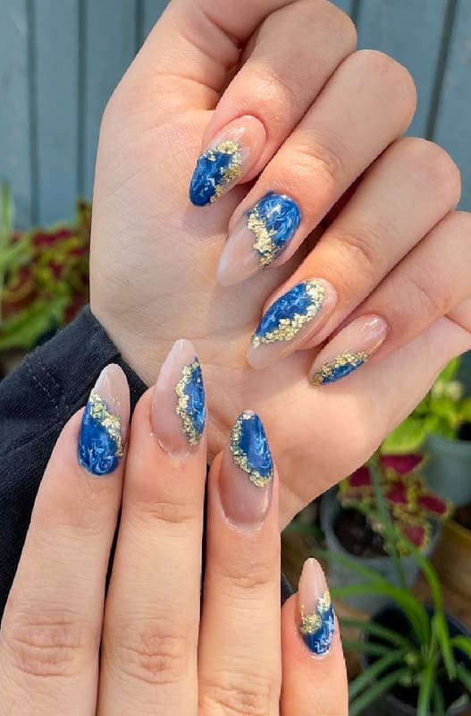 50+ Awesome Blue Nails Manicure Design Ideas