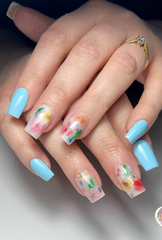 50+ Awesome Blue Nails Manicure Design Ideas