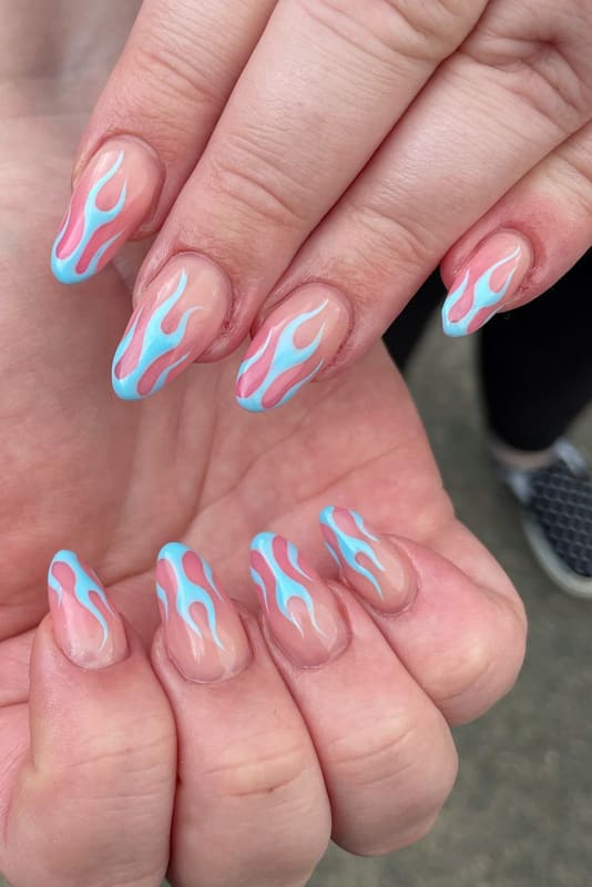 50+ Awesome Blue Nails Manicure Design Ideas