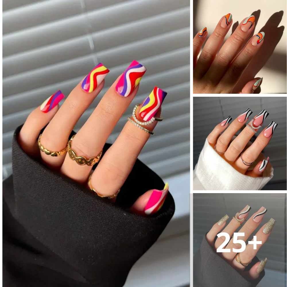 Discover 35 mesmerizing wavy swirl nail designs that perfectly ...