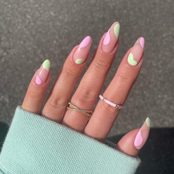 spring nails, spring nails 2023, spring nails inspiration, spring nails short, spring nails simple, spring nails acrylic, spring nail art, spring nail designs, spring nail ideas, spring nail colours, swirl nails, pastel nails