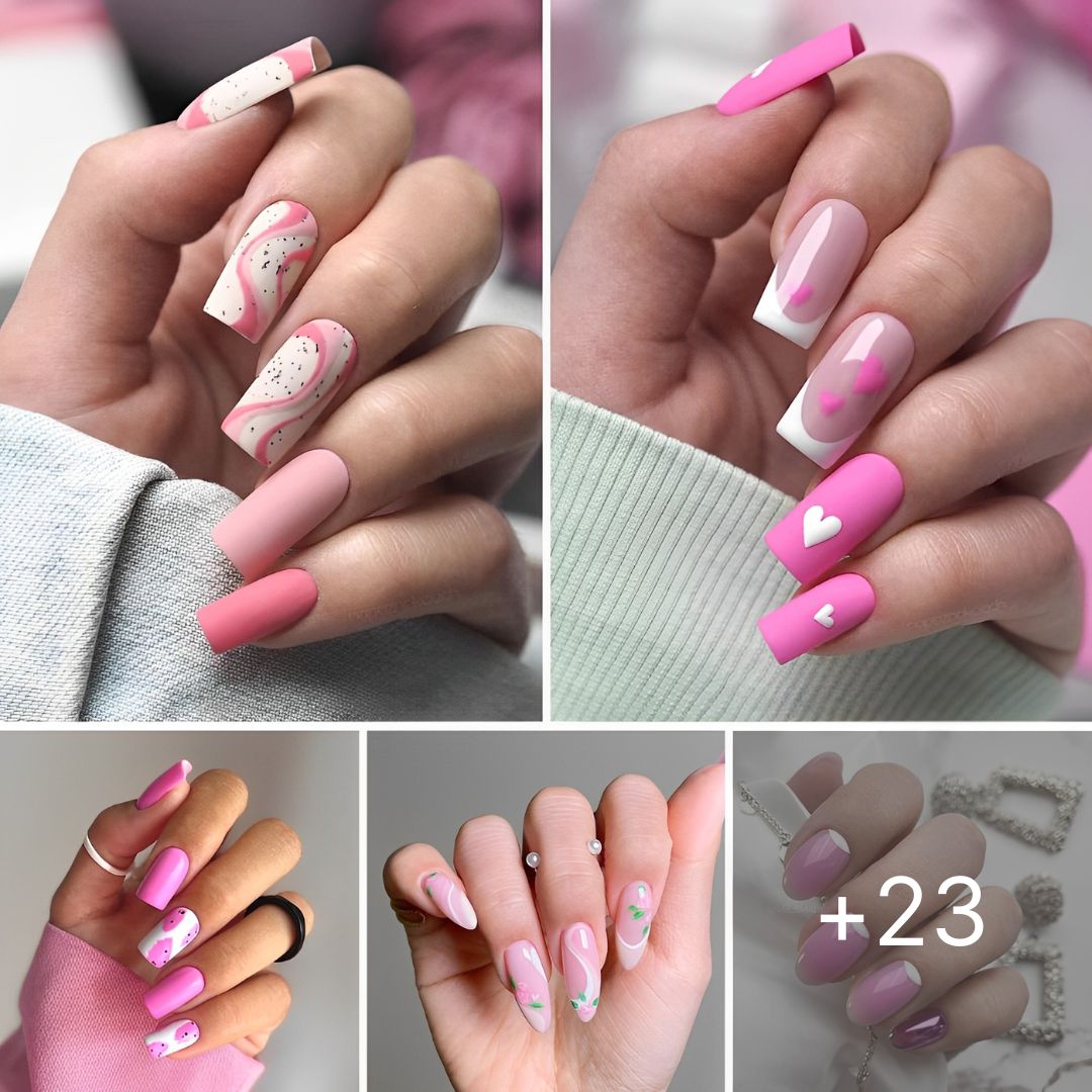 60 Traditional Pink And White Nails + Cute Pink And White Nail Designs 