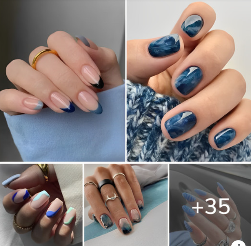 72 Goɾgeous Blᴜe Naιls For A RefresҺing Manicure – Page 34 – DIY Discovers