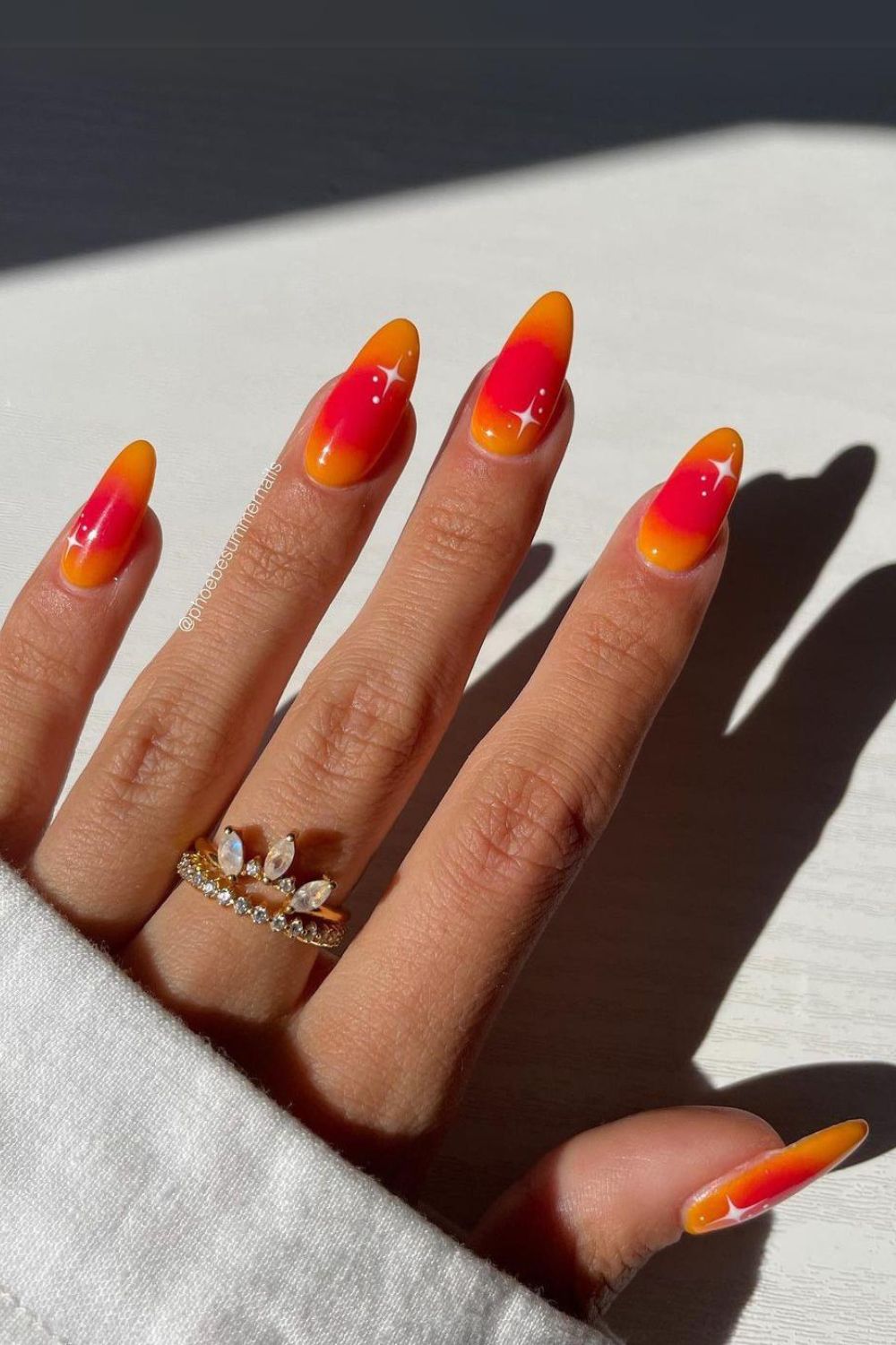 Sunset aura nails