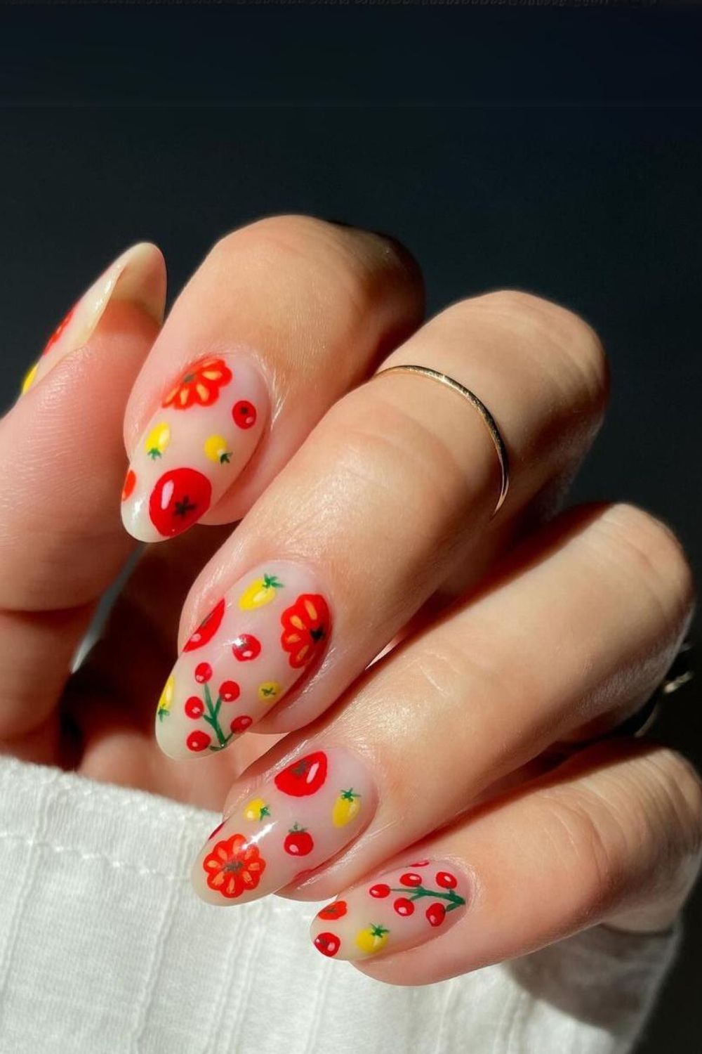 Red fruity nails