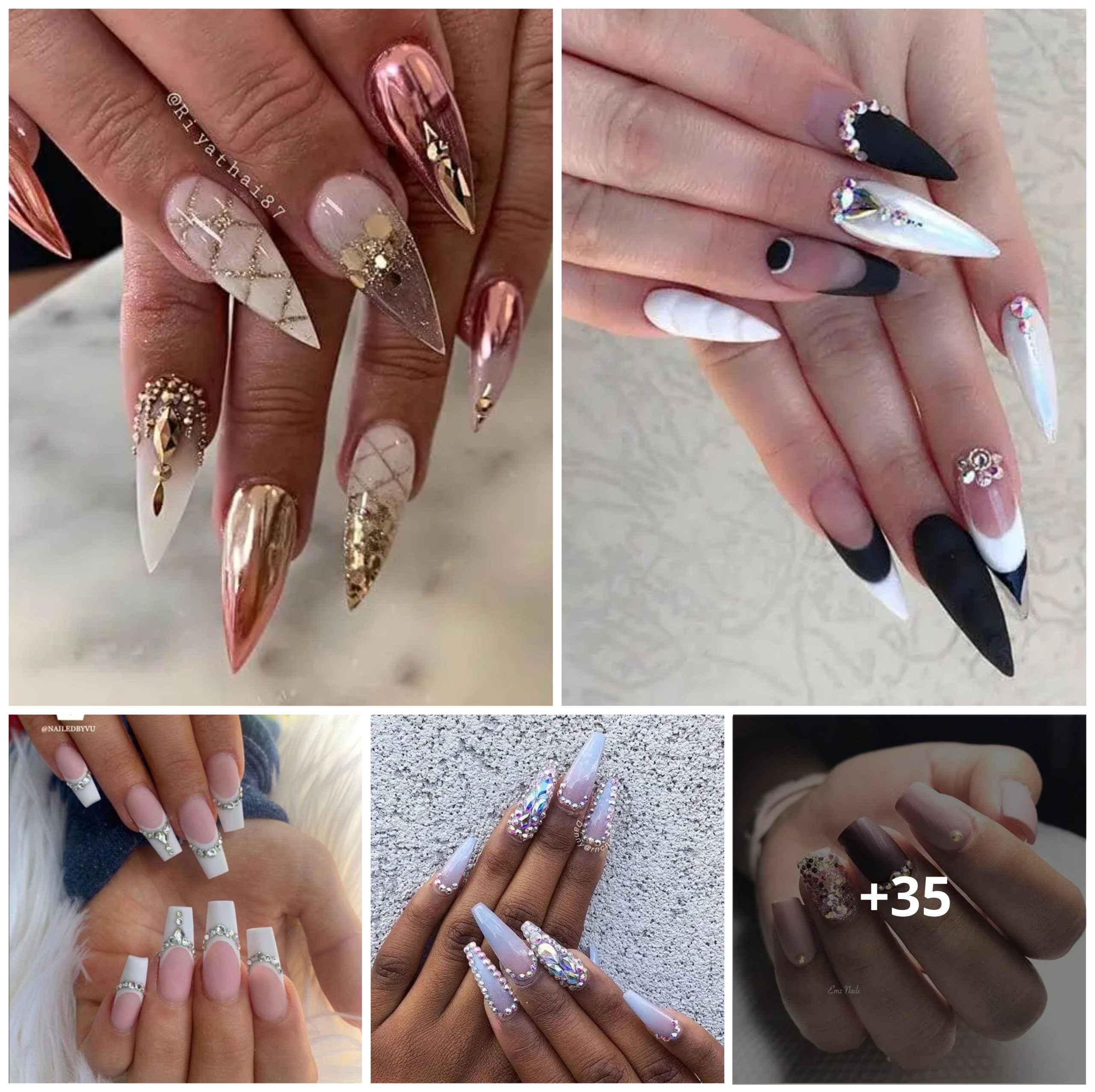 35+ French Tip Nail Designs With Diamonds Page 3 DIY Discovers